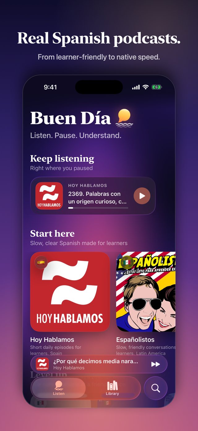 Real Spanish podcasts.